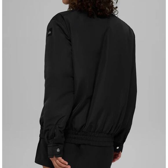 Alo Yoga Work It Bomber In Black Large NWT - Picture 2 of 9